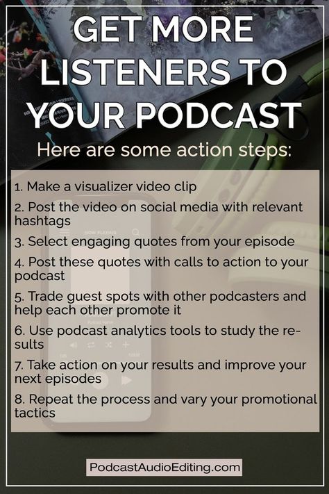 get more listeners to your podcast text over image of podcast player with action steps text Podcast Setup, Podcast Website, Creative Podcast, Podcast Marketing, Podcast Editing, Start A Podcast, Engagement Quotes, Podcast Tips, Podcast Topics