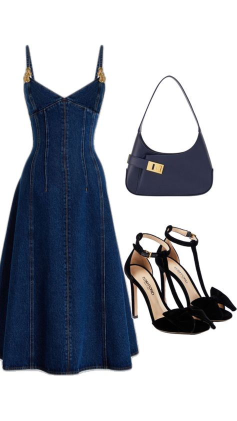 Outfit Ideas Clean Girl, Outfit Uni, Denim Dress Outfit, Long Denim Dress, Denim Dress Summer, Earrings Diy Handmade, Beaded Earrings Diy, Fashion Mistakes, Classy Women