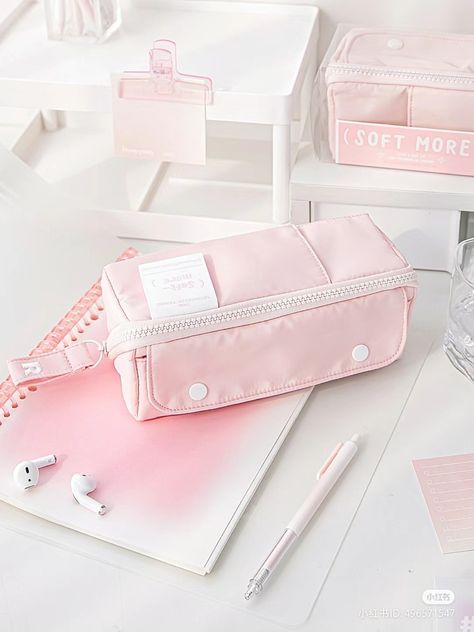 Princess Room Decor, Pink Academia, Clothing Pattern Design, Cute Stationary School Supplies, Cute Pencil Case, Pink Pouch, Stationary Supplies, Study Stationery, Korean Stationery