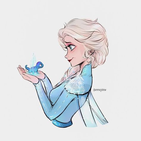 Mg 🌺 on Instagram: "Elsa and Bruni ❄️ #elsa #frozen #frozen2 #elsafrozen #frozenfanart #queen #digitalart #digitalillustration #digitalpainting #wacom #clipstudiopaint" Elsa Drawing, Frozen Drawings, Frozen Fan Art, Frozen Art, Jack And Elsa, Princesses Disney, Pretty Artwork, Disney Sketches, Cute Birthday Cards