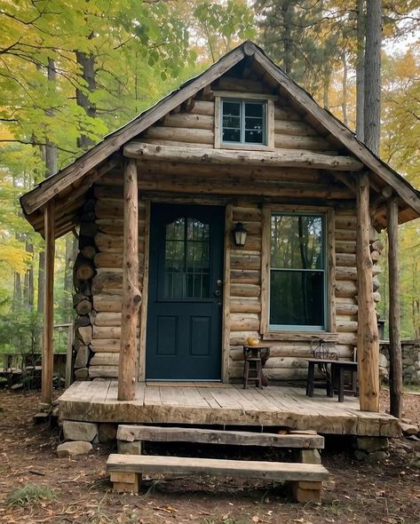 DIY Cabins Sheds Tiny Houses | Download multiple “DIY” PLANS with step-by-step constructions details & material list📮 Link in Bio @diy.cabins.sheds.tinyhouses ✅ - The… | Instagram Hand Built Cabin, Bush Flying, Cabin Backyard, Homestead Cabin, Diy Cabins, Simple Cabin, Getaway Cabin, Shed Tiny Home, Shed Tiny House