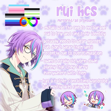 Rui Headcanons, Headcanons Anime, Project Sekai Headcanons, All Pronouns, Colorful Stage, Project Sekai, Vocaloid, The Twenties, Acting