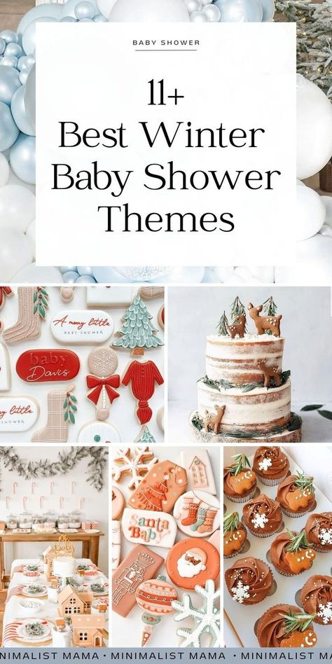 On the hunt for cute theme ideas for baby showers held in the winter? Then these BEAUTIFUL, adorable winter baby shower ideas are sure to inspire - hand-picked by our team of moms, these stylish winter baby shower themes are filled with ideas easy enough to try yourself, and will have that mama to be swooning over all the cute baby shower ideas (perfect for a November baby shower, December baby shower, January baby shower, or February baby shower!) Baby Shower Ideas Winter Theme, Winter Baby Shower Desserts, New Years Baby Shower Ideas, Baby Shower Ideas February, Baby Shower Themes Winter, January Baby Shower Ideas, Winter Themed Baby Shower Ideas, Baby Shower December, February Baby Shower Ideas