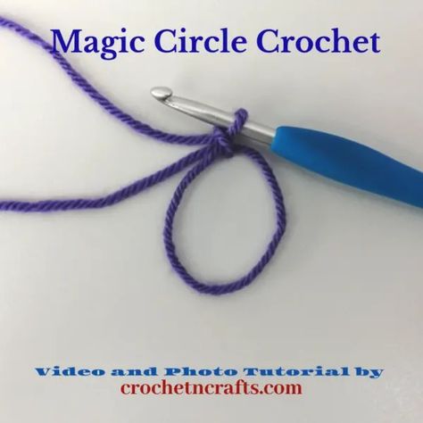 How to Crochet the Magic Circle ~ Crochet Tutorial Magic Circle Crochet Tutorial Videos, Magic Circle Crochet Tutorial, Circle Crochet Tutorial, Crochet A Magic Circle, Magic Circle Crochet, The Magic Circle, Magic Ring Crochet, Magic Rings, Circle Crochet