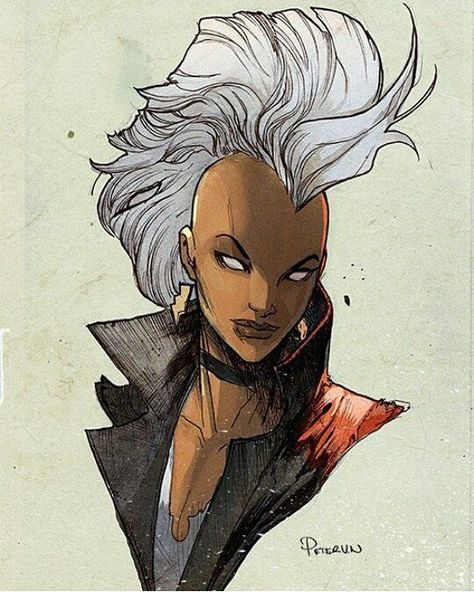 X-Men Punk Storm (Ororo Munroe) Her mohawk gives me life, especially when it's drawn so long! Storm Xmen Mohawk, Storm Fanart, Peter Nguyen, Storm Xmen, Drawing Marvel, Storm Marvel, Black Heroes, Ororo Munroe, Afrofuturism Art