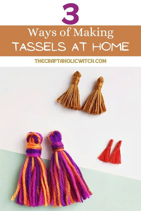 How to Make a Tassel at home Making Tassels Embroidery Thread, Make Tassels, Make A Tassel, Diy Tassels, Tassel Making, Tassel Embroidery, Tassels Tutorials, Library Crafts, Anchor Threads