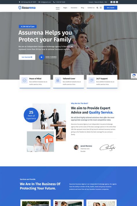 Advansure Insurance Agency WordPress Theme is a robust and professional theme tailored for insurance agencies, brokers, and financial service providers. Life Insurance Website Design, Health Insurance Website Design, Insurance Website Design Inspiration, Financial Website Design, Insurance Website Design, Finance Website Design, Financial Website, B2b Website, Insurance Website