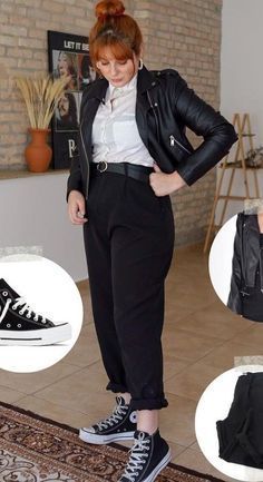 Grunge Outfits Work, Business Casual Punk Outfits, Edgy Professional Outfits Plus Size, Grunge Office Outfit Professional, Business Casual Outfits Woman Plus Size, Grunge Midsize Outfits, Queer Women Fashion, Grunge Office Outfit, Punk Fashion Edgy