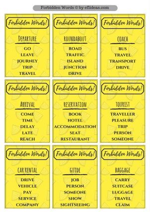 Forbidden Words! Game 30 Seconds Game Cards, Hot Seat Game, Travel Vocabulary, Hot Seat Questions, Taboo Cards, Taboo Game, Game Questions, Ceremony Songs, Questions For Friends