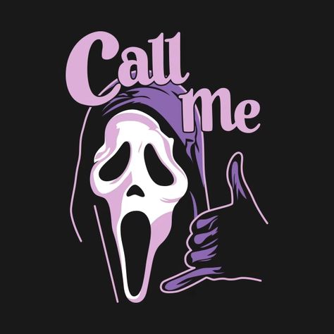 Call Me Ghostface, Ghost Face Call Me, Scream Sayings, Ghost Face Black And White, Cartoon Ghost Face, Pumpkin Carving Ideas Scream Face, Ghost Face No You Hang Up, Ghostface Design, Ghostface Illustration