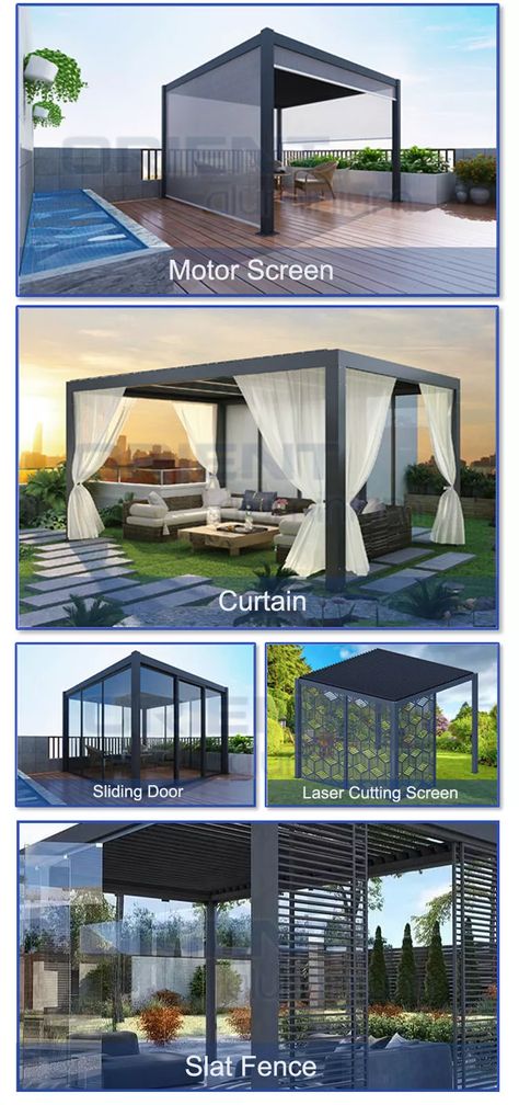 Outdoor Aluminum Pergola Price Motorized Louver Aluminium Gazebo Garden Pergola Roof Louvered Roof Pergola Kits - Buy Outdoor Pergola,Aluminum Pergola,Bioclimatic Pergola Product on Alibaba.com Pergola Roof, Gazebo Garden, Louvered Roof, Bioclimatic Pergola, Aluminum Gazebo, Garden Pergola, Aluminum Pergola, Pergola With Roof, Pergola Kits