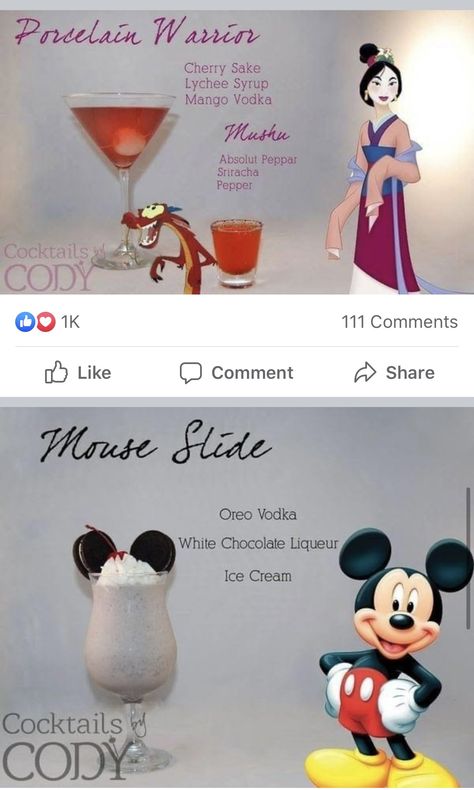 Disney Movie Night Menu, Mango Vodka, Disney Cocktails, Ice Cream Cocktails, White Chocolate Liqueur, Disney Movie Night, Disney Party, Alcohol Drink Recipes, Disney Movie