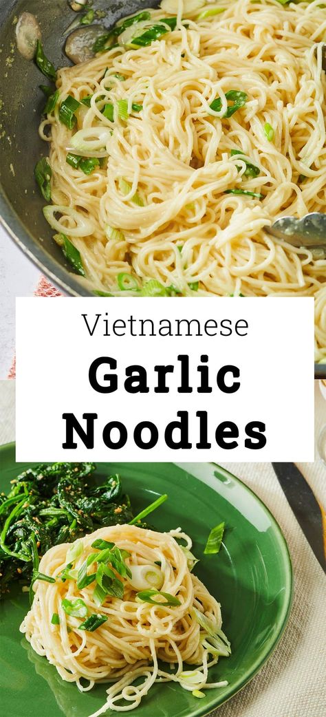 Vietnamese Rice Noodle Salad, Vietnamese Noodles Recipes, Vietnamese Dishes Food Recipes, Vermecilli Noodles Easy Recipes, Easy Vietnamese Dishes, Vietnamese Sides, Vietnamese Side Dishes, Garlic Noodles Recipe Asian, Vietnamese Garlic Noodles Recipe