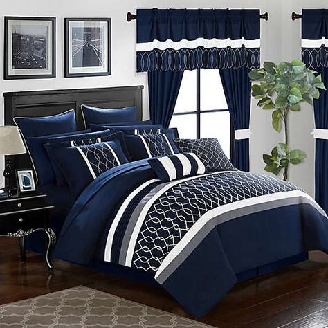 Linen Pattern, Set Bed, Unique Beds, Bed In A Bag, Luxury Bedding Sets, King Comforter Sets, Queen Comforter Sets, Bedding Stores, Blue Bedroom