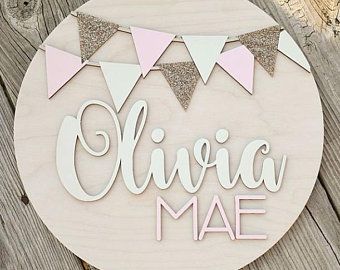 Welcome Home Baby, Wood Name Sign, Round Wood Sign, Kids Signs, Baby Name Signs, Nursery Signs, Baby Signs, Baby Name, Name Sign