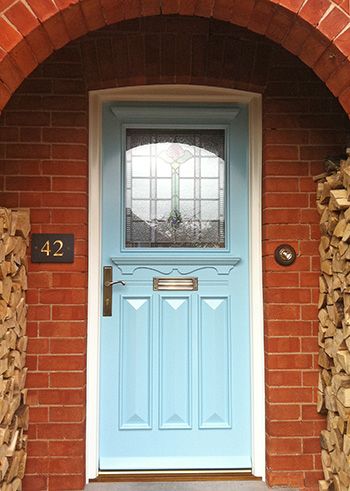 1930s Front Doors • Old English Doors English Doors, 1930s Doors, Front Door Inspiration, Traditional Front Doors, Front Door Styles, Nottingham Uk, Hardwood Doors, Wooden Porch, Front Door Handles