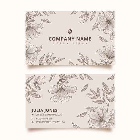 Gold Foil Business Cards, Loyalty Card Template, Foil Business Cards, Watercolor Business Cards, Beautiful Business Card, Floral Business Cards, Floral Cards Design, Vertical Business Cards, Floral Business