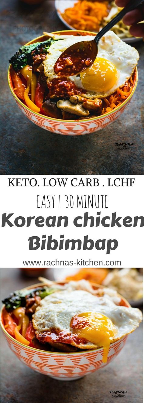 Korean chicken bibimbap pin Chicken Bibimbap Recipe, Chicken Bibimbap, Rice With Meat, Bibimbap Sauce, Korean Bibimbap, Bibimbap Recipe, Chinese Food Recipes, Korean Chicken, Korean Recipes