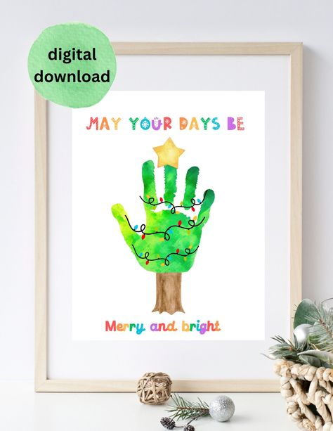 Christmas Art Preschool, Christmas Tree Handprint, Tree Handprint, Handprint Tree, Handprint Printable, Reindeer Handprint, Hand Print Tree, Handprint Christmas Tree, Christmas Handprint Crafts