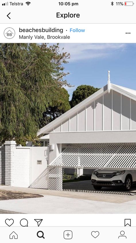 Carport With Garage Door, Carport With Garage, Carport Addition, Enclosed Carport, Garage Door Designs, Modern Carport, Garage Extension, Narrow Lot House, House Fence Design