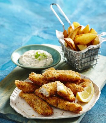 Fish Goujons, Tartare Sauce, Source Of Protein, Golden Fish, Omega 3 Fatty Acids, Sign Ideas, Fish And Chips, Fish Dishes, Protein Sources