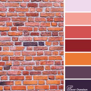 Rustic Color Schemes, Wall Color Schemes, Orange Brick, Wall Colour, Sunset Wall, Muted Color Palette, Brick Colors, Rustic Colors, Colour Inspiration