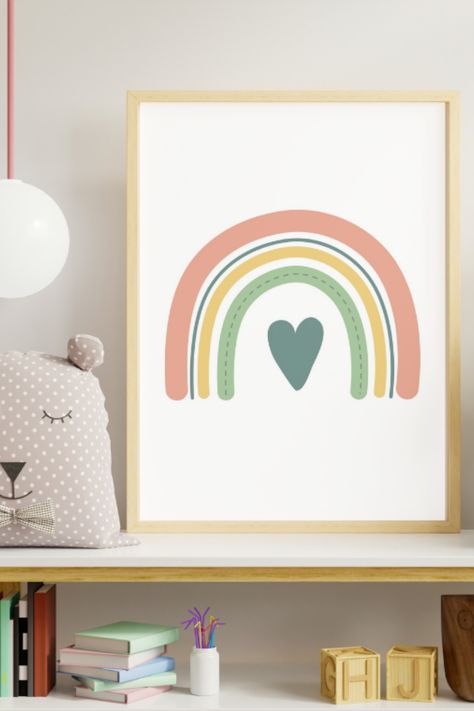 Baby Room Gender Neutral, Bohemian Minimalist, Rainbow Nursery, Rainbow Design, Baby Prints, Simple Decor, Nursery Prints, 1st Birthday Parties, Baby Room