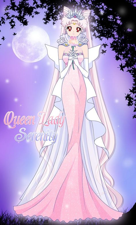 Sailor Moon Queen Serenity, Sailor Moon Background, Sailor Mini Moon, Queen Serenity, Princesa Serenity, Sailor Princess, Arte Sailor Moon, Sailor Moon Stars, Minako Aino