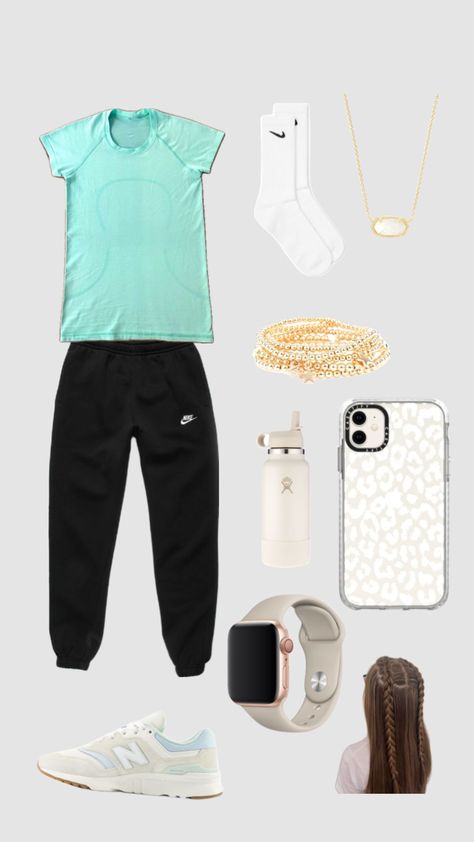 Cute outfit for school!! Aesthetic Sporty Outfit, Cute Sporty Outfits For School, Cute Simple Outfits For School, School Picture Outfits, Cute Outfits To Wear To School, Comfy School Outfits, Cute Athletic Outfits, Cute Middle School Outfits, Preppy Outfits For School