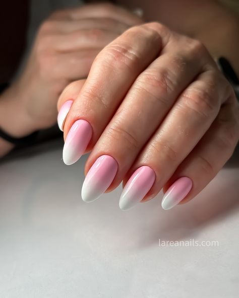 PINK & WHITE OMBRÉ Brush technique Nails for @svetlanarubinshteyn Follow @lareanetwork #njnails #lareanails #larea #ombrenails #pinkombrenails #bestnailsalon #njnailsalon Pink White, Nails, Pink, White, Quick Saves