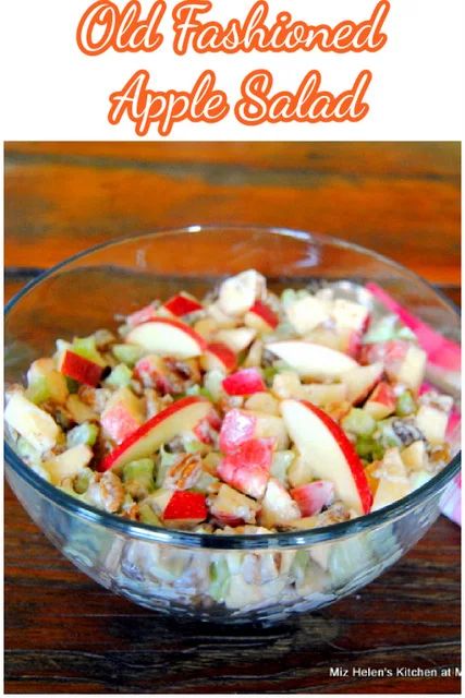 Old Fashioned Apple Salad Apple Lettuce Salad, Apple Salad Recipe Easy, Jail Food, Classic Waldorf Salad, Marshmallow Salad, Apple Salad Recipe, Snicker Apple Salad, Snickers Salad, Apple Salad Recipes