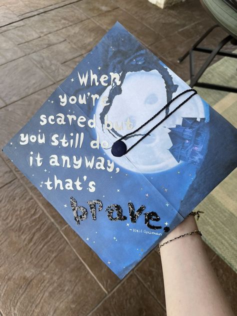 Coraline Cap Decoration, Spooky Graduation Cap, Graduation Cap Designs Coraline, Corpse Bride Graduation Cap, Nightmare Before Christmas Grad Cap, Coraline Grad Cap, Movie Graduation Cap, Coraline Graduation Cap, Cartoon Graduation Cap