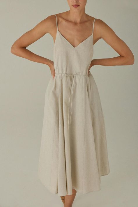 Sleeveless Linen Dress, Pants Women Fashion, Tent Dress, Slip Skirt, Loose Outfit, Lovely Clothes, Linen Dresses, Woven Cotton, Cotton Blouses