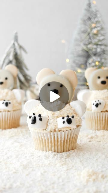 Holly Jade on Instagram: "POLAR BEAR CUPCAKES🐻‍❄️ YAY or NAY?? Who wants one??? . Happy December 1st!🎅🏻🎄🐻‍❄️🎁 Bringing back my CUTEST EVER Polar Bear Cupcakes! Fluffy vegan coconut cupcake with Swiss meringue buttercream, coconut & marshmallow details! 🐻‍❄️❄️ SO CUTE & easy to make! Vegan, Easy & absolutely delicious!  What you’ll need: 🐻‍❄️Dairy-free milk 🐻‍❄️Apple cider vinegar  🐻‍❄️Self raising flour  🐻‍❄️Sugar 🐻‍❄️Raising agent  🐻‍❄️Coconut flavour  🐻‍❄️Oil 🐻‍❄️Vegan butter  🐻‍❄️Aquafaba  🐻‍❄️Icing sugar  🐻‍❄️OREO cookies  🐻‍❄️Dairy-free white chocolate  🐻‍❄️Desiccated coconut 🐻‍❄️Vegan vanilla marshmallows . • Get the recipe- Link in my bio or visit thelittleblogofvegan.com   Type ‘polar bear cupcakes’ in the search bar of my website!   Recipe link for reference: Polar Bear Cupcakes, Polar Bear Cupcake, Coconut Cupcake, Dairy Free White Chocolate, Bear Cupcakes, Vanilla Marshmallows, Self Raising Flour, Coconut Cupcakes, Desiccated Coconut