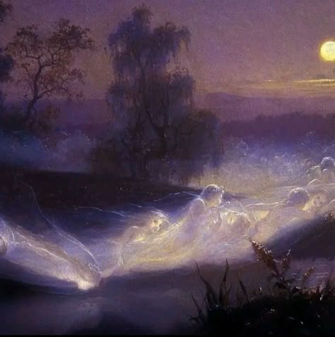 -Art by August Malmstöm (1866) Dancing Fairies, Mazzy Star, Ethereal Art, Purple Aesthetic, Aesthetic Art, My Aesthetic, At Night, Art Inspo, Dancing