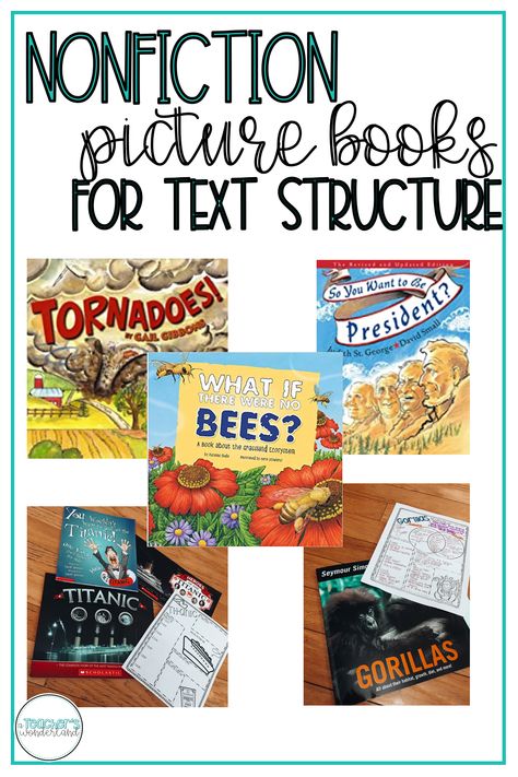 Ready to teach text structure? Are you missing something? I have my top 5 nonfiction picture books to use for text structure. Nonfiction Text Structures, Nonfiction Text Structure Anchor Chart, Teaching Text Structure, Text Structure Activities, Best Picture Books, Nonfiction Text Structure, Teaching Comprehension, Intervention Classroom, Text Structures