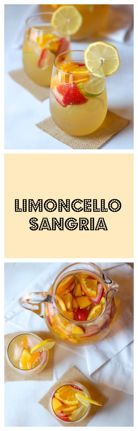 Limoncello Sangria, Limoncello Gift, Limoncello Drinks, Limoncello Recipe, Boozy Drinks, Sweet Tart, Sangria Recipes, Alcohol Drink Recipes, Drinks Alcohol Recipes