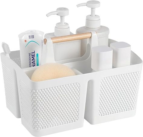 Amazon.com: rejomiik Portable Shower Caddy Basket Plastic Cleaning Caddy Organizer Storage Tote with Handle for Bathroom, College, Dorm Room Essentials, White : Home & Kitchen Dorm Shower Caddy, Bathroom College, Shower Caddy Storage, Cleaning Caddy, Bathroom Caddy, College Dorm Room Essentials, Caddy Organizer, Portable Shower, Storage Tote