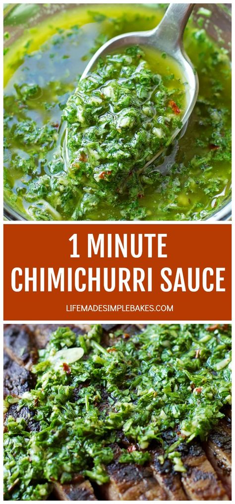 Chimichurri Sauce Recipe, Italian Parsley, Chimichurri Recipe, Herb Sauce, Grilled Flank Steak, Chimichurri Sauce, Summer Dishes, Steak Sauce, Flank Steak