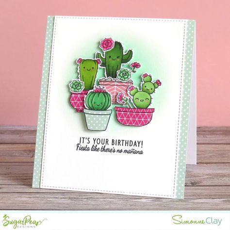 SemSee's Sparkly Scribblings: STAMPtember 2018: SugarPea Designs Cuddly Cacti Cactus Cards, Cactus Stamp, Sugarpea Designs, Mft Cards, Paper Crafts Card, Cactus Design, Cards For Friends, Simon Says Stamp, Card Layout