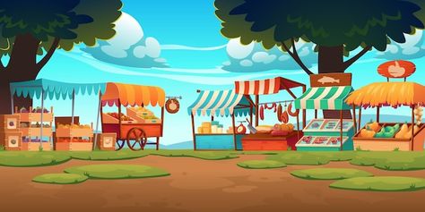 Milk Store, Cartoon House, Vector Food, Market Stalls, Best Background Images, Cartoon Background, Animated Drawings, Animation Background, Food Market