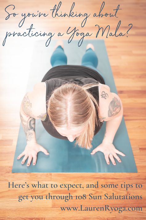 So you're thinking about practicing a yoga mala, 108 sun salutations? Here's what you can expect and some tips and encouragement to make it through. 108 Sun Salutations, Yoga Mala, Sun Salutation, Make It Through, Sun, Yoga