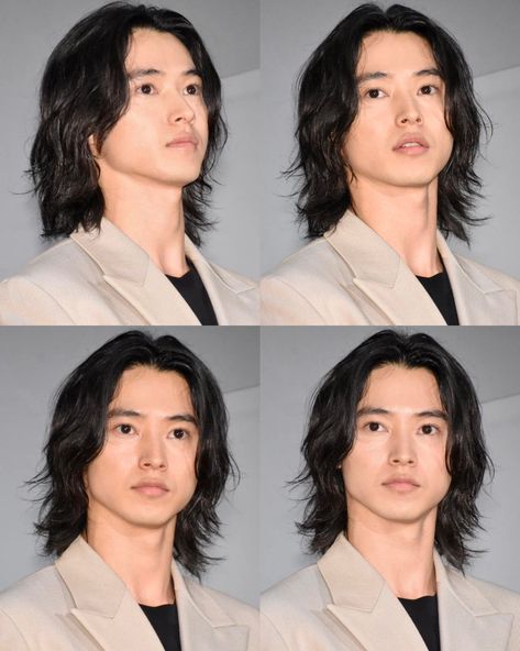 Long Hair Men Shoulder Length, Man Shoulder Length Hair, Male Layered Hair, Middle Lenght Men Haircut, Asian Perm Long Hair, Mens Layered Haircut Long Wavy, Shoulder Length Haircut Men, Wolfcut Men Long Hair Curly, Asian Men Layered Hairstyle