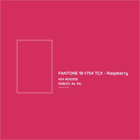 About PANTONE 18-1754 TCX - Raspberry Color - Color codes, similar colors and paints Pantone Tcx, Analogous Color Scheme, Rgb Color Codes, Colorful Website, Hexadecimal Color, Rgb Color Wheel, Monochromatic Color Palette, Opposite Colors, Pantone Colors