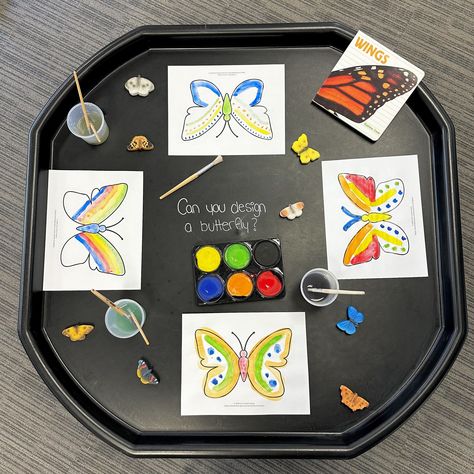 Process Art Butterflies 🎨🦋 Can your little artists design their own beautiful and unique butterflies? This is such a fun and easy spring themed process art invitation! 🌈 Go online and grab a free printable butterfly outline and print off copies for your little artists and place them in a tuff tray! Offer art materials for children to access to create their butterflies. Then add the sensory play butterfly stones and book Whose Wings to inspire your little artists! Children can use magnifying... Unique Butterflies, Bug Activities, Printable Butterfly, Art Butterflies, Butterfly Outline, Butterfly Printable, Tuff Tray, Art Invitation, Process Art