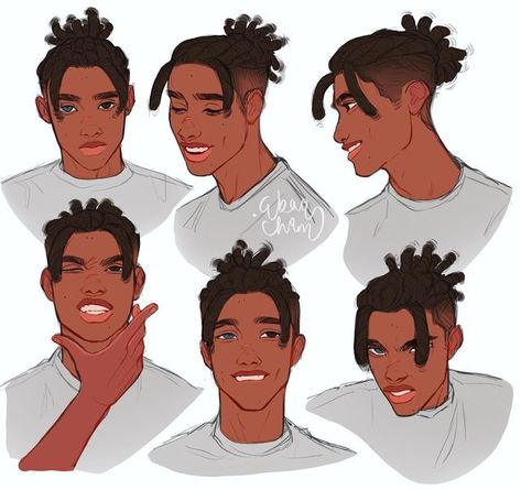 How To Draw Black Characters, Black Male Ocs, Mixed Character Design, Character Design Black Male, Black Art Male, Poc Drawings Male, Guy Character Art, Black Man Character Design, Black Man Art Character Design