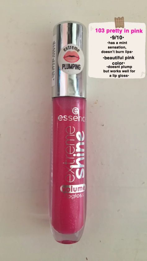 review Essence Extreme Shine Lipgloss, Extreme Shine Lipgloss, Essence Extreme Shine, Essence Cosmetics, Makeup Collection, Pretty In Pink, Lip Gloss, Pink Color, It Works