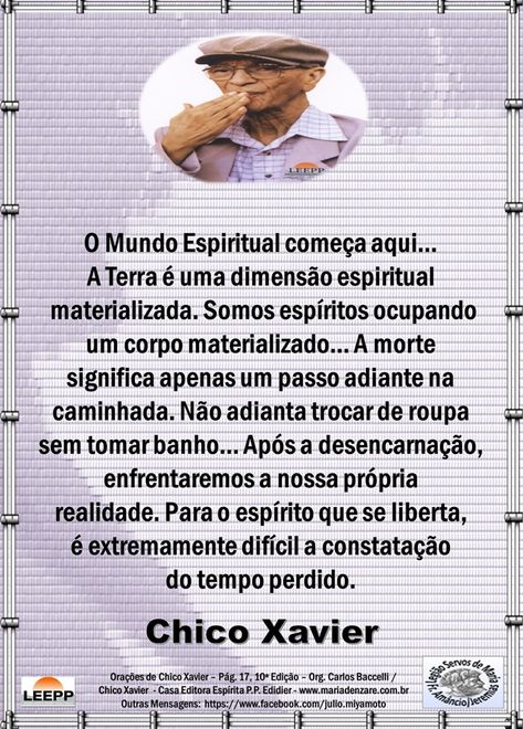 Chico Xavier - Livro Orações de Chico Xavier - Carlos A. Baccelli - Pág. 17 - Mundo Espiritual Word Search Puzzle, Quotes