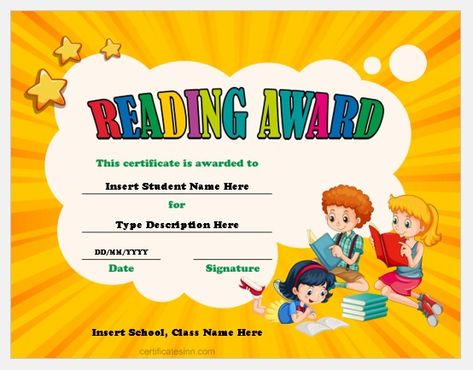 Reading Award Certificate Templates For Word | Professional Certificate with regard to Fantastic Star Reader Certificate Templates Star Of The Week Certificate, Reading Awards Certificate, Star Certificate, Classroom Attendance, Certificates Template, Blank Certificate Template, Certificate Format, Blank Certificate, Star Of The Week