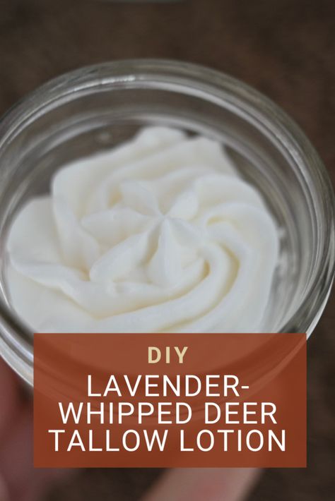 Whipped Tallow Lotion Recipe, Deer Tallow Lotion, How To Render Deer Tallow, Whipped Tallow Lotion, Tallow Whipped Body Butter, Deer Tallow Soap Recipe, Deer Tallow Uses, Diy Tallow Lotion, Deer Tallow Soap